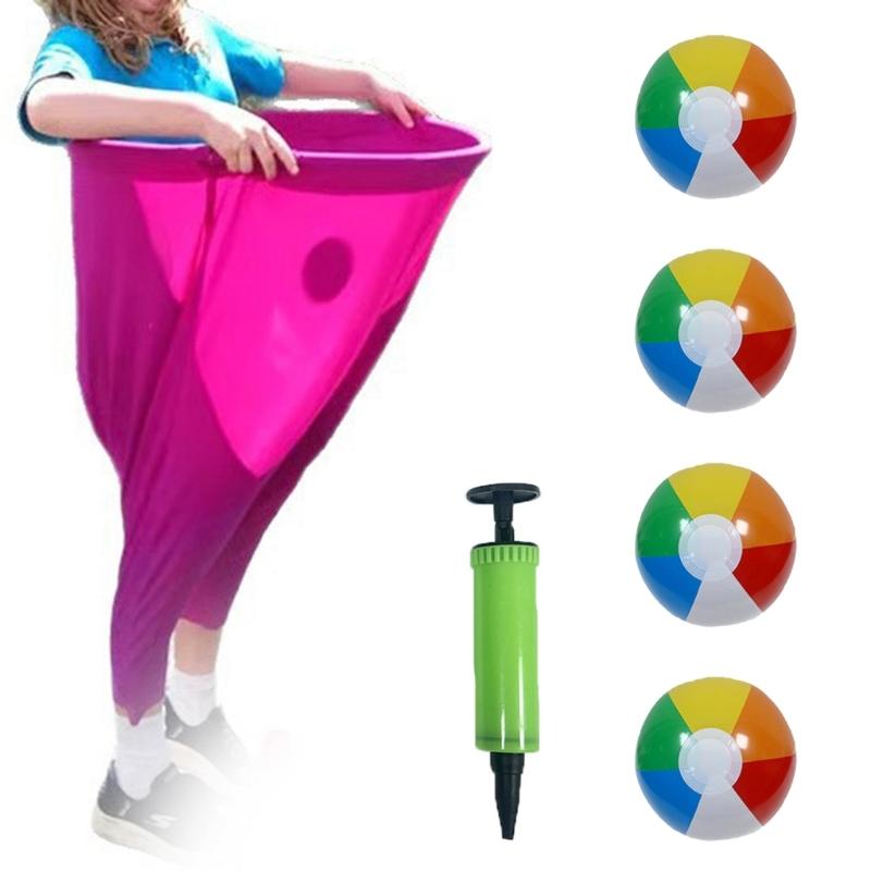 

Freaky Party Game Pants Funny Granny Pants Yard Game Set Parent Child Pitching Game Props Toy with 4 Balls & Air pumps