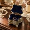 Alloy Material Vintage Jewelry Box Footed Base Stemmed Treasure Storage Case  Home Decor