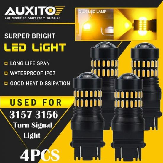 4X AUXITO Turn Signal Light Amber 3457A 3157 LED Bulbs For Toyota Corolla Tundra