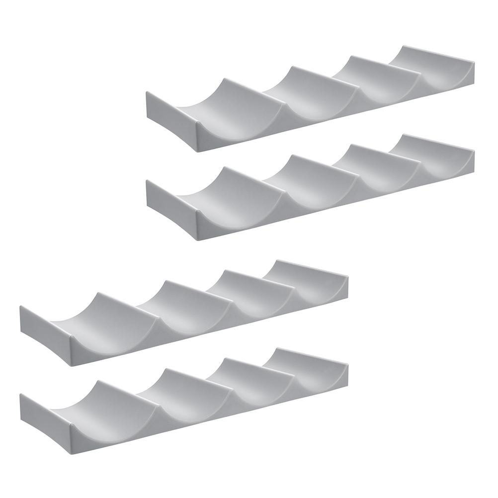 

4Pcs European Style Plastic Wine Rack Stable Bottle Holder for Home Bar Kitchen Countertop Wine Storage Display Organizer Stand белый