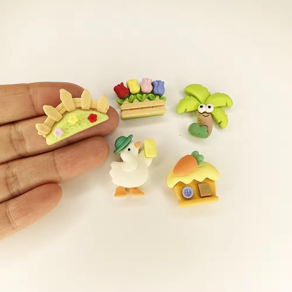 Cute Forest Farm Animal Life Theme Flat Back Resin Charm DIY Accessory for Souvenir or Fairy Model Artificial Style