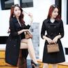 Autumn Womens Purple Windbreaker Spring Midlength Trench Coat Korean Slim Fit And Slimming Waist Plus Size Casual Coat With Belt Outwear