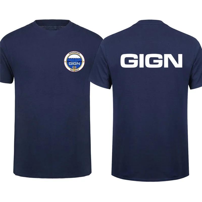 Short Casual Cotton ShirtsFrench Gendarmerie T Shirt Short Sleeve Gendarmerie PSIG T-shirt Man Sweat-absorbent T-shirt Tops Tees