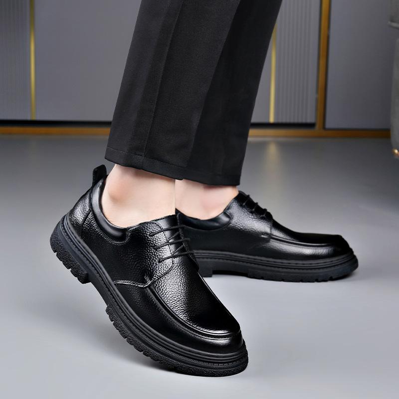 2025 New Casual Leather Shoes, Retro Leather Surface, Breathable and Light, Lazy One-pedal Fashion Trend, Platform Trendy Shoes for Men