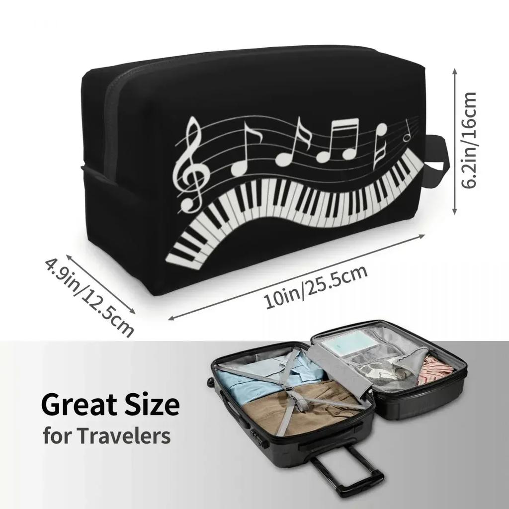 Piano Fantasy Kosmetiktasche Damen Niedlich Große Kapazität Mode Musiknote Make-up Tasche Beauty Aufbewahrung Toilettentaschen