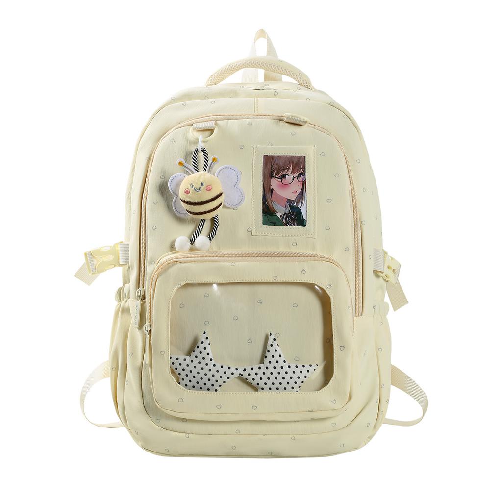 Schoolbag Korean version ins new high-value, fresh, sweet and cute, light schoolbag for junior high school students, pain bag backpack.