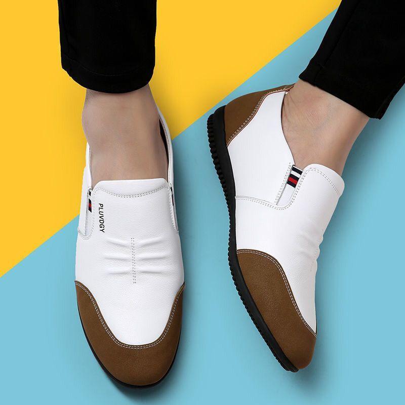 Breathable Faux Leather Men Big Size Flat Loafers Walking Driving Outdoor Travel Soft Shoes