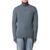 Solid Color Embroidered High Neck Long Sleeve Sweater Men Sweater Blue 6RZM5CZMM9Z-1988