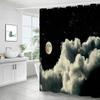 Star Galaxy Planet Shower Curtain Night Starry Sky Universe Space Moon Print Polyester Bathroom Curtain Home Bathtub Decoration