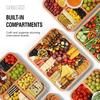 Charcuterie Board With Lid Portable Bamboo Cheese Board Snackle Fruits Divided Serving Tray for Party Picnic Locking Handles