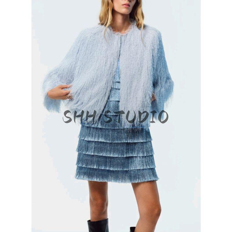 New Fall Women's Clothing round Neck Fashion Loose Decorated Tassel All-Matching Jacket Long Sleeves Outwear 8376857