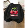 Kids Fashionable Crewneck Sweatshirt, Cute Dancing Cherry Duo Print,Casual Sportswear for Spring & Autumn