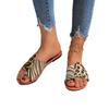 Large size summer new set of toes flat bottom leopard print fashion women's cool slippers slippers