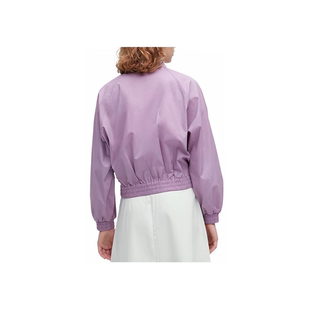 UNIQLO Solid Color Half High Neck Zipper Jacket Women jackets Light-Blue Purple 456091-71