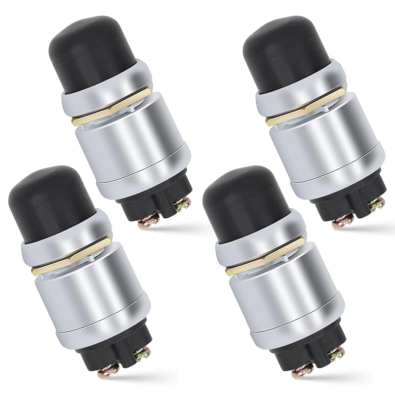 2 PCS Engine Start Push Button Momentary Start Switch, 12V 50A Waterproof Momentary Push Button Switch For Car Truck Boat RV ATV
