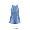 Kaslead New Women Clothes Western Style Fashion Simple Denim Short Jumpsuit 4365085