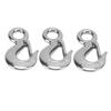 3pcs Eye Slip Hook with Safety Latch Stainless Steel Marine Lifting Eye Hoist Sling Hook1T