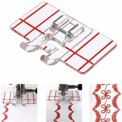 Plastic Clear Parallel Stitch Tool Foot Presser Border Guide Foot Domestic Sewing Machine Accessories for Brother/Singer/Janome