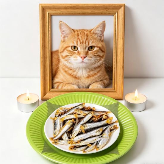 Tigela de Papel para Gato com Peixe Homenagem de Recordação para Animais de Estimação Acessório de Memorial para Animais de Estimação Réplica Realista de Peixe Seco para Gatos Falecidos Ritual de Perda de Animais de Estimação