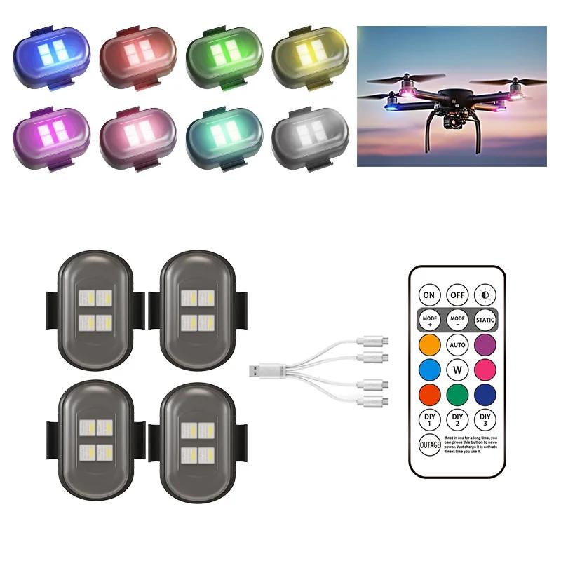 RGB LED Światła Stroboskopowe Samochodowe Motocyklowe LED Migające Pozycyjne Bezprzewodowe Światło Samolot Samolot Helikopter Światła Ostrzegawcze Akcesoria