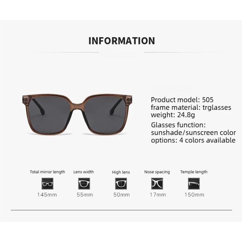 Stylish Square-Frame Sunglasses UV400 Classic Driving Shades Unisex Outdoor Travel and Fishing UV-Protective Eyeglasses