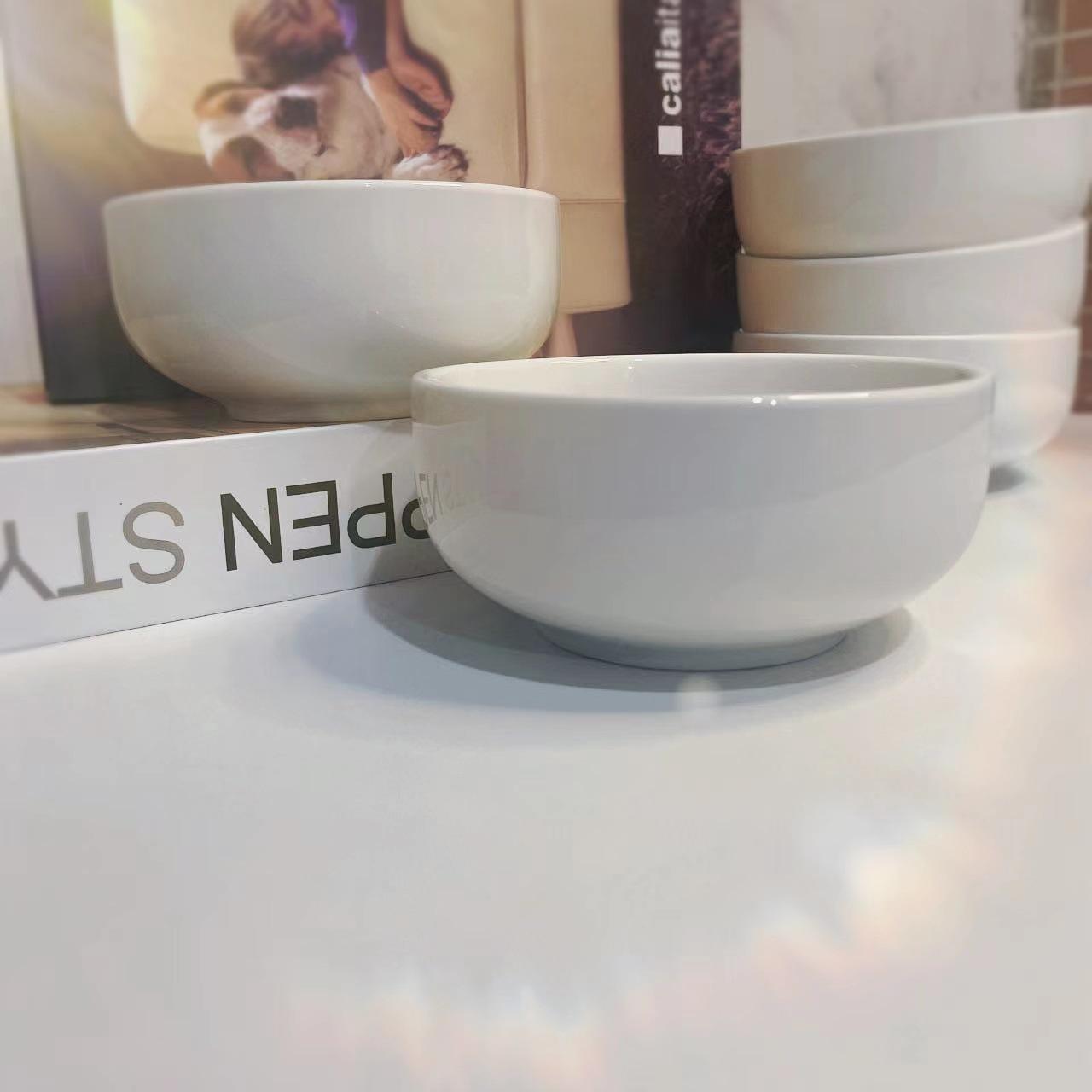 Nordic Style Hand-painted Ceramic Rice Bowl 4-inch Diameter: 10.5cm, Height: 5cm