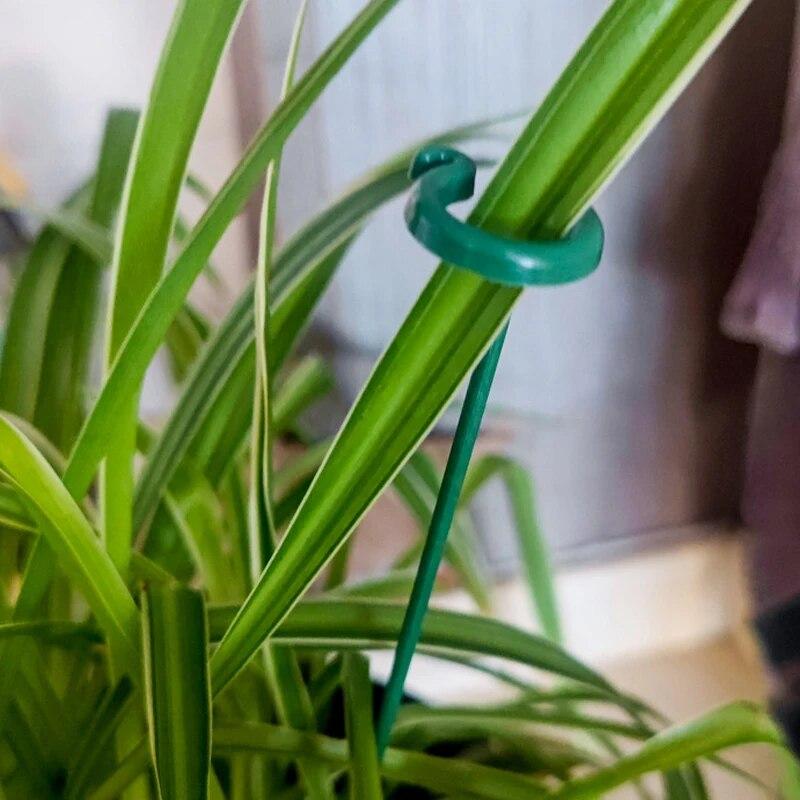 10pcs 27cm Horticultural Flower Stand Bracket, Potted Plant Flower Shape Support Rod, Fixed Anti Lodging Leaf Guard Frame