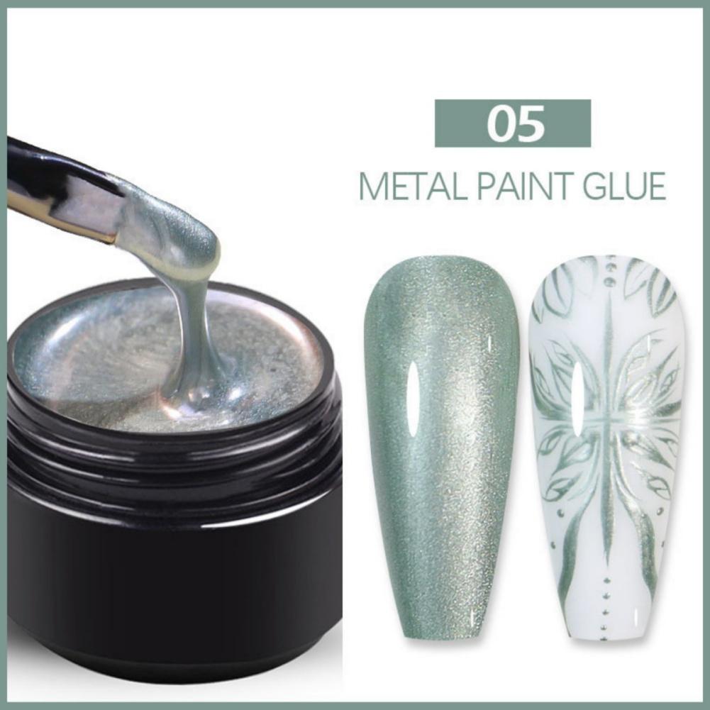 

Высокий металлический блеск лака для ногтей клей 6 цветов 8 мл гель для ногтей глянцевый