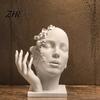 Deconstructive Art Collection Abstract Broken Face Sculpture, Nordic Minimalist Plastic Statue, Contemporary Aesthetic Desk Ornament 3D Printed