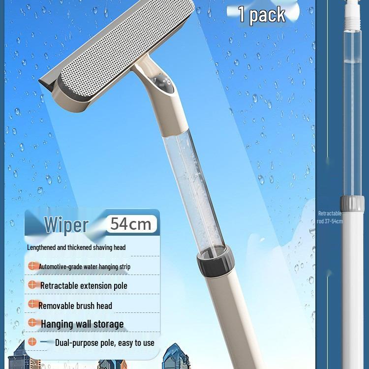 5-in-1 Crevice Cleaning Brush with Built-in Spray & Retractable Glass Scraper