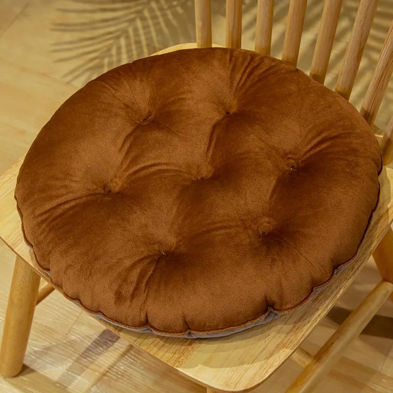 

Solid Color Crystal Velvet Color-matching Chair Cushion Winter Warm Seat Cushion Student Stool Butt Office Chair Cushion 40x40cm