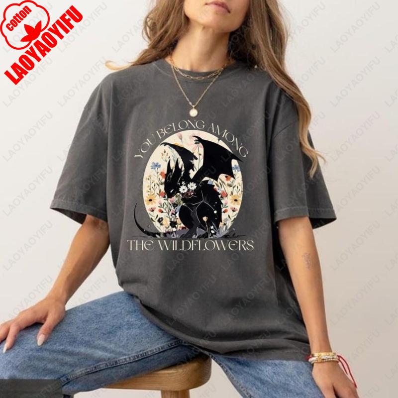 

Abraxos Flower Мужская Женская Футболка Престол Стекла Фэнтези Дракон Книжная Эстетика Читательские Футболки Хипстерская Классика Хлопковые Топы Подарки 4XL