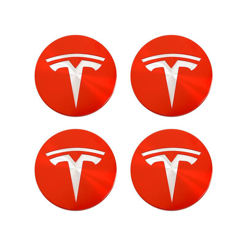 

56mm 4pcs Tesla Wheel Hub Cap Center Cover Badge Emblem High Quality Sticker For Tesla Model 3 Y SX Coil Highland Car Accessorie