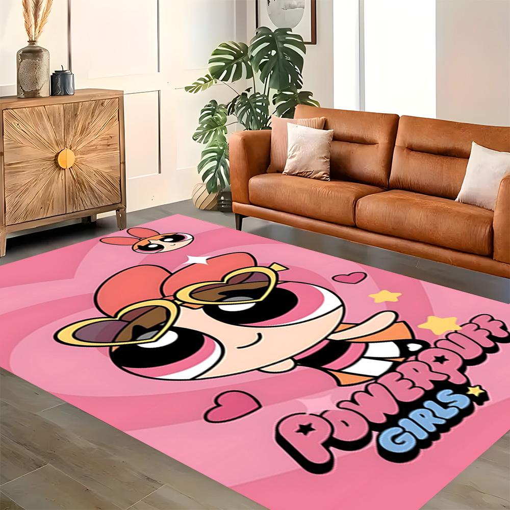 Powerpuff Girls Adventure rug for living rooms, bedrooms, home décor, and as gifts.