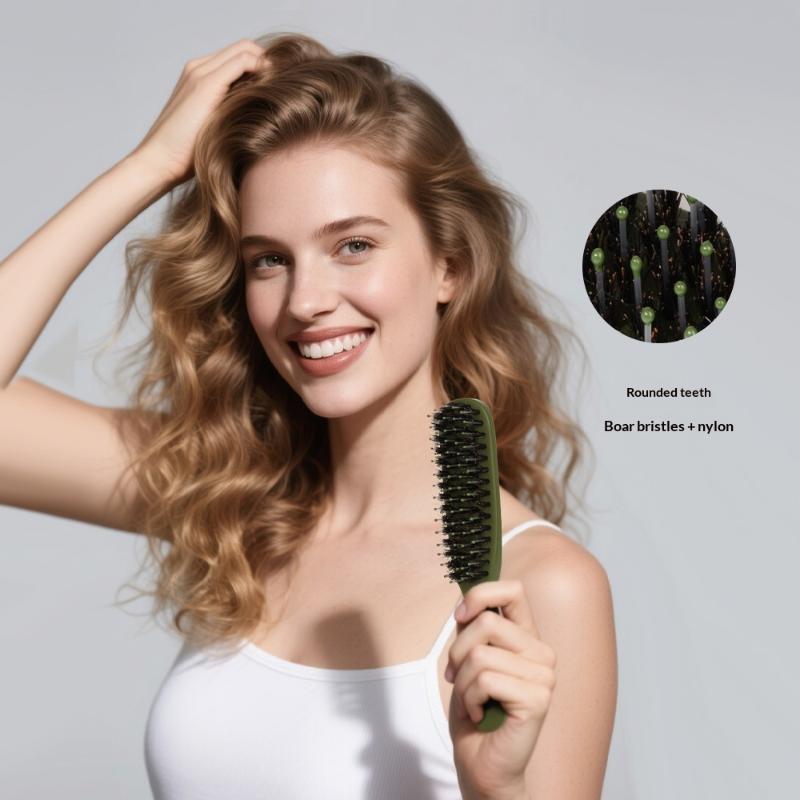 1Pcs Boar Bristle Hair Brush Travel Portable Comb Women Combs Scalp Detangler Hair Comb Salon Styling Hair Tools