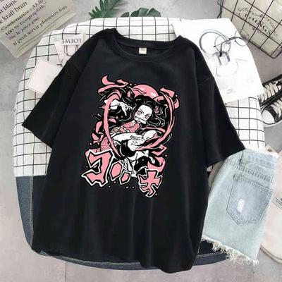 T-shirts Demon Slayer Anime Kimetsu No Yaiba Imprimé Streetwear Hommes Femmes Oversize 100% Coton T-shirt Harajuku T-shirts Hauts Vêtements