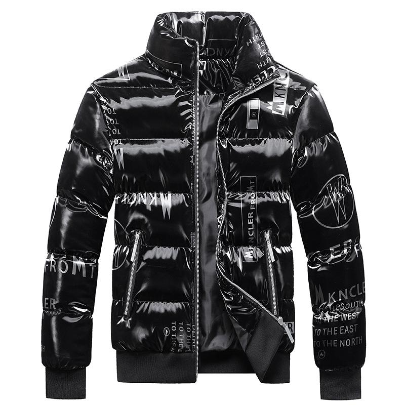 

Глянцевая хлопковая подбитая одежда Мужская ветрозащитная новая мужская куртка Осенняя и зимняя утолщенная хлопковая подбитая одежда L