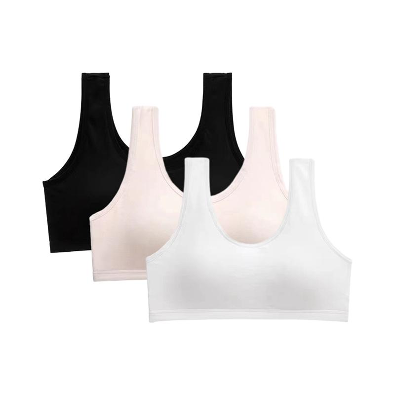 

3 шт. Подростковый топ-бра-труба, нижнее белье, хлопковый дышащий жилет для развивающихся учениц L