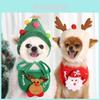 Festive Dog Cat Xmas Hat Bib Set – Red/green/white Polyester