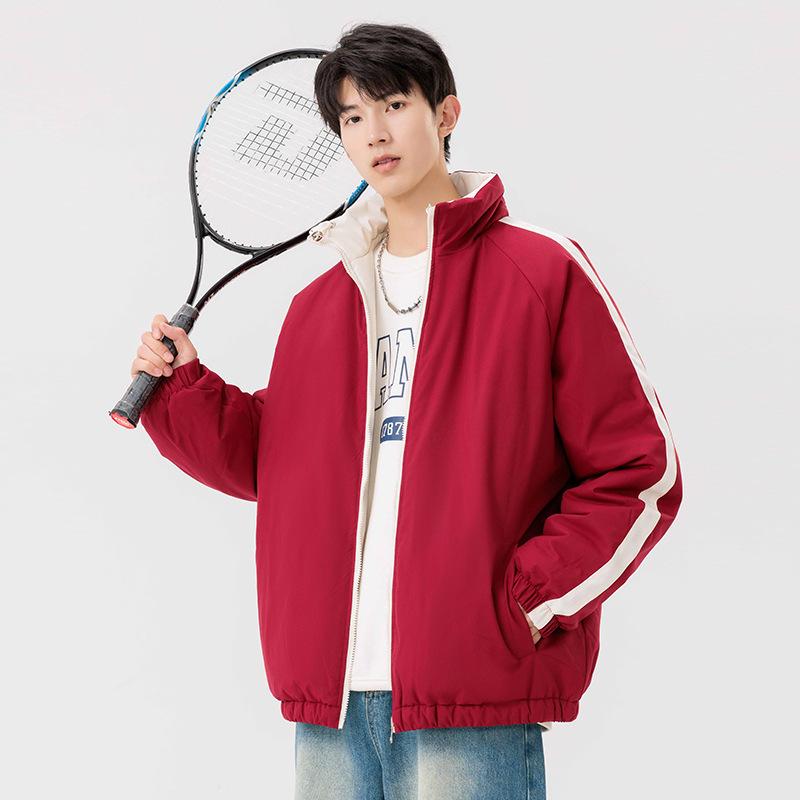 Double-sided Cotton-padded Jacket Boys Autumn and Winter Trend Couple Students Casual Versatile Bread Cotton Clothes