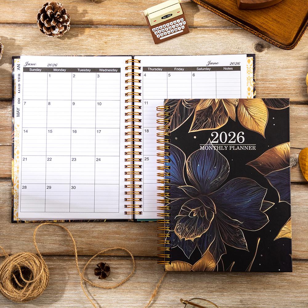 2026 Cross-Border English Flower Planner: Daily Schedule, Work Efficiency, Christmas Gift