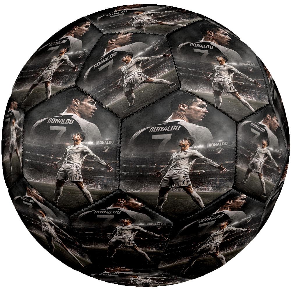 Ronaldo's Geometric Soccer Player Art Soccer Ball Size 5 Football Machine-Stitched Indoor/Outdoor Universal Football Surprise Collection Gift