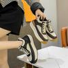 High-top Waffle Shoes Women's 2025 Autumn and Winter Velvet Warm Casual Forrest Gump Shoes Leather Thick-soled Heightening Sports Dad Shoes
