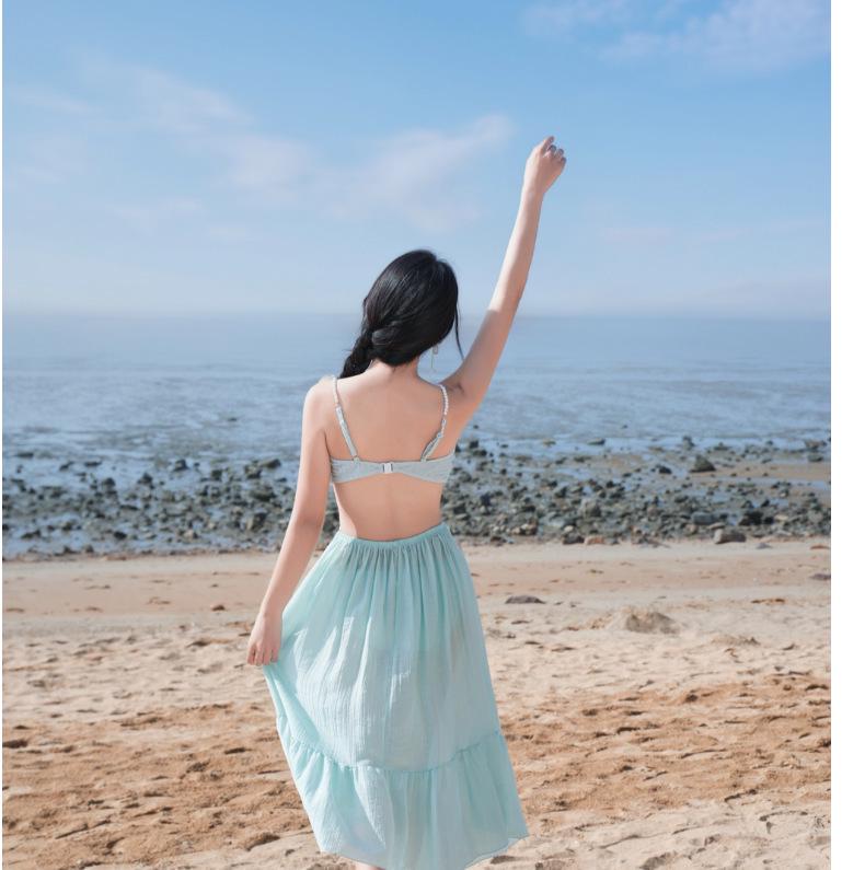 Bohemian Island Hot Spring Resort Women's Thai-Style Bikini with Versatile Long Skirt