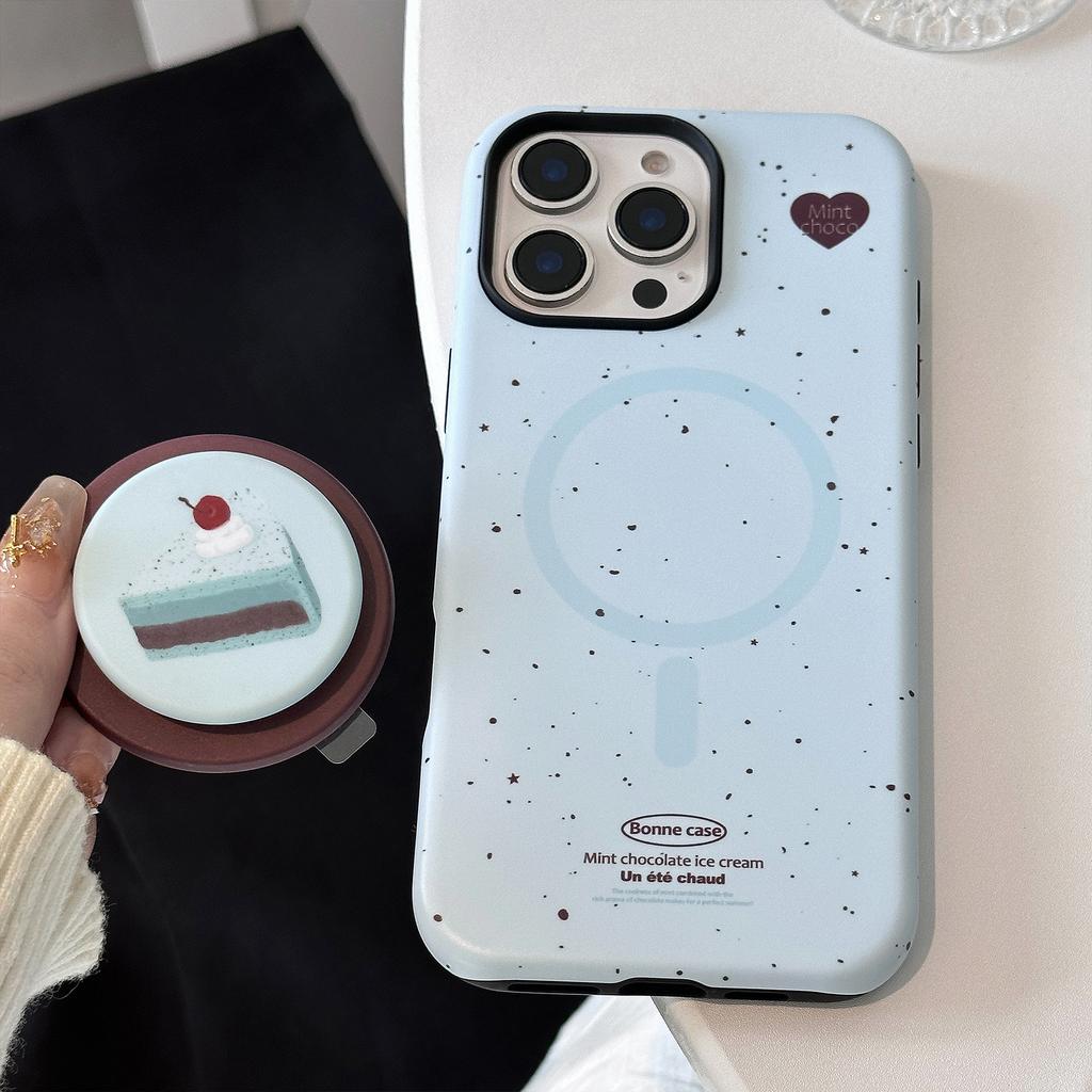 Mint Raw Cake IPhone 16 Apple Phone Case 14 Applicable 13 Film Magnetic Stent 15promax Hard
