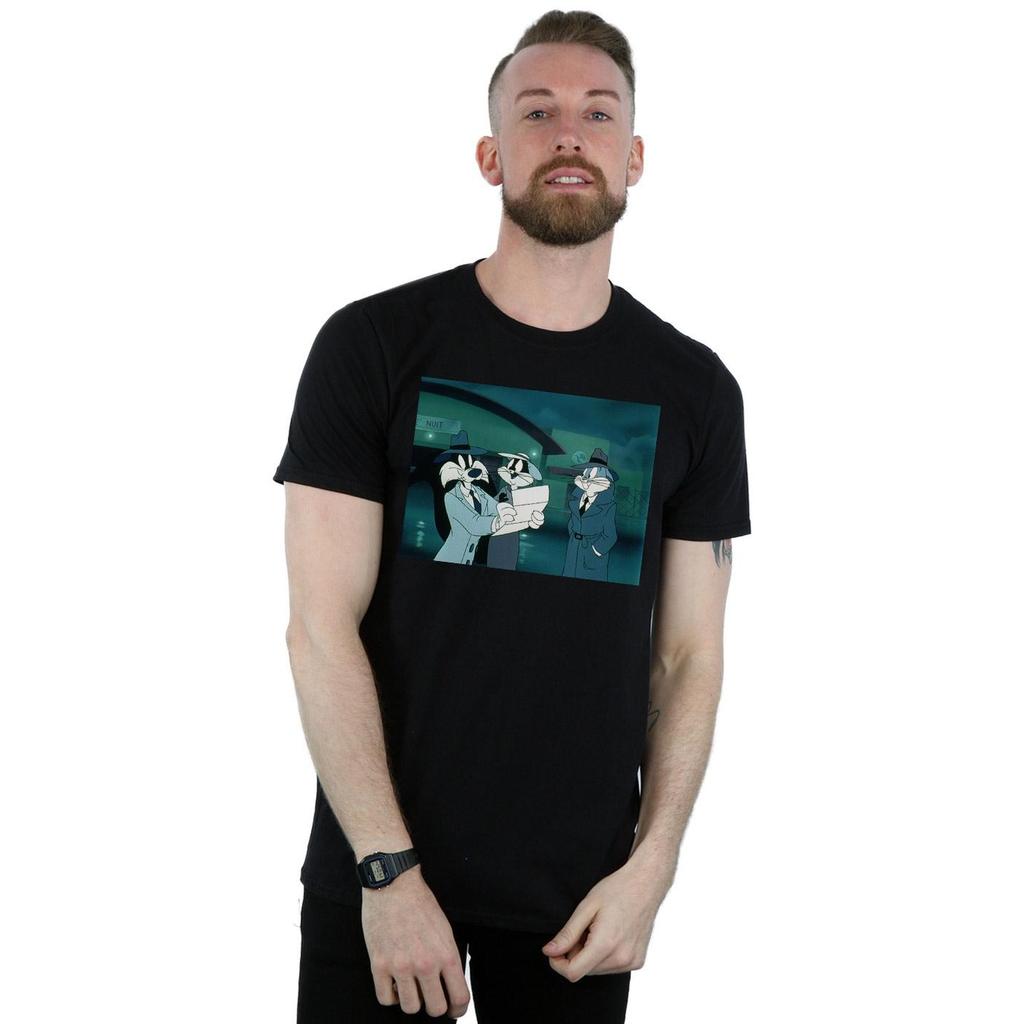 Looney Tunes Mens Bugs Bunny Sylvester Letter T-Shirt