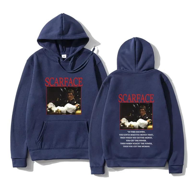 Jaren 90 Klassieke Film Scarface Tony Montana Heren Hoodie Heren Dames Hip Hop Vintage Lange Mouw Sweatshirt Losse Pullover Streetwear