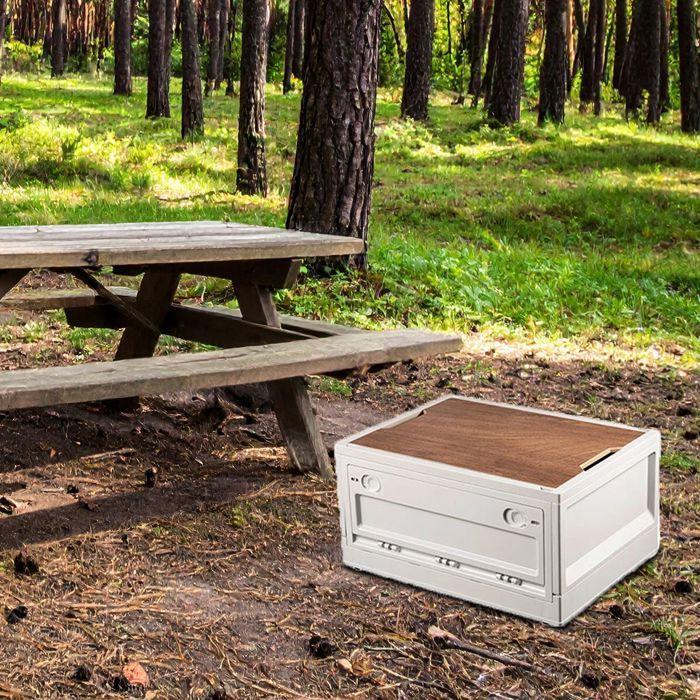 Boîte de transport pliable - Vanit CB27 - Blanc - Empilable verrouillable - Couvercle amovible