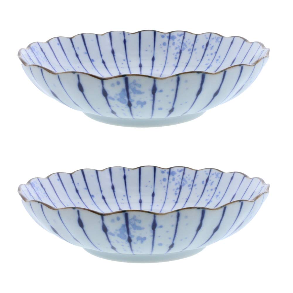 

East Tableware Глубокий набор «Токуса Хризантема» с чернилами, подходящий для пасты и японской пасты карри, сервировочные миски, глубокий набор «Хризантема» с чернилами