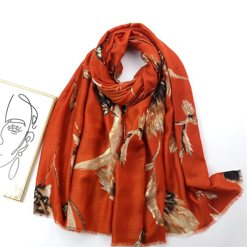 Autumn Women Viscose Scarf Lurex Glitter Petal Floral Fringe Hijab Shawls and Wraps Foulard Echarpe Muslim Sjaal 180*90Cm